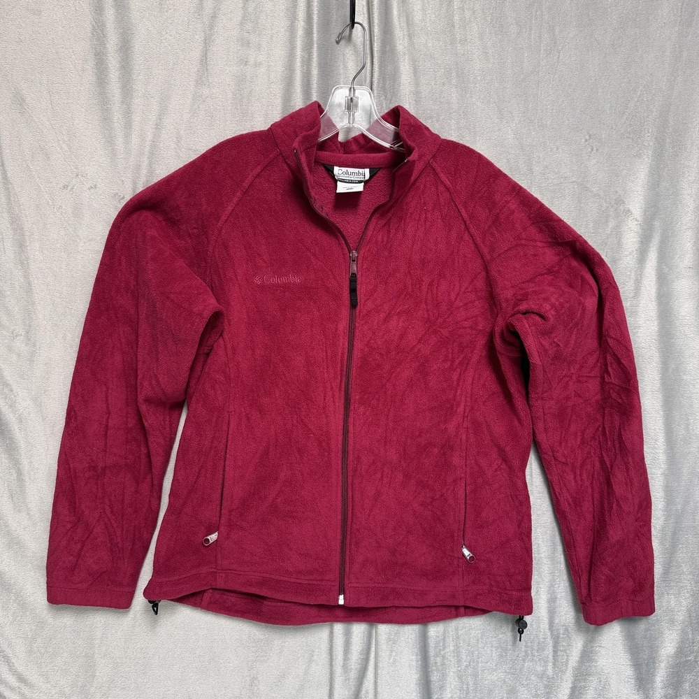 Columbia Fleece Jacket Womens Large Pink Full Zip 206 WL6114 Outdoor Hiking